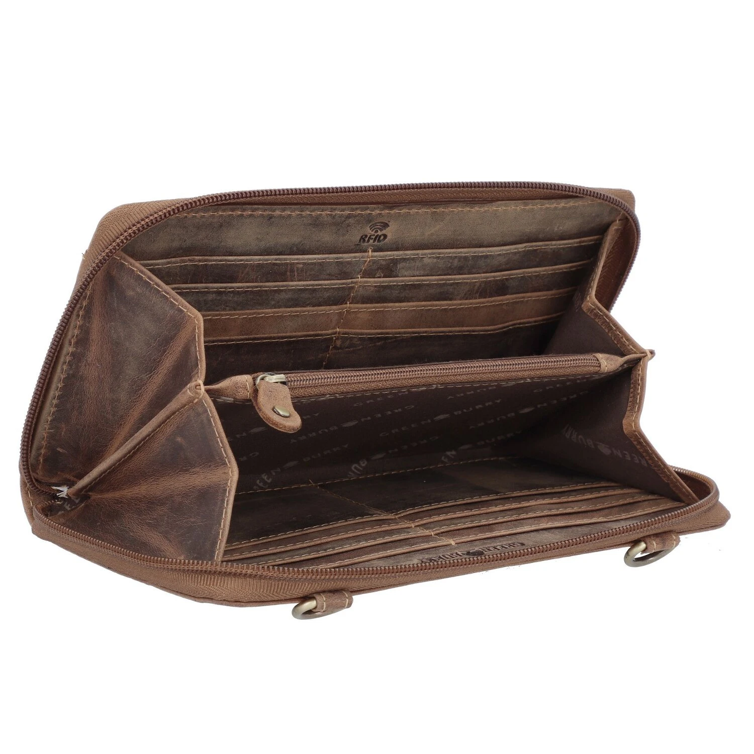 Vintage Clutch Geldbörse RFID Schutz Leder 21 Cm 5 Vintage Clutch Geldbörse RFID Schutz Leder 21 Cm – Bild 5