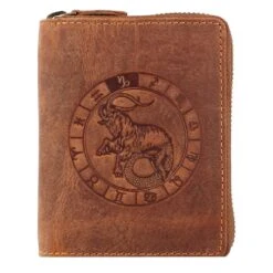 Vintage Sternzeichen Geldbörse Leder 10 Cm