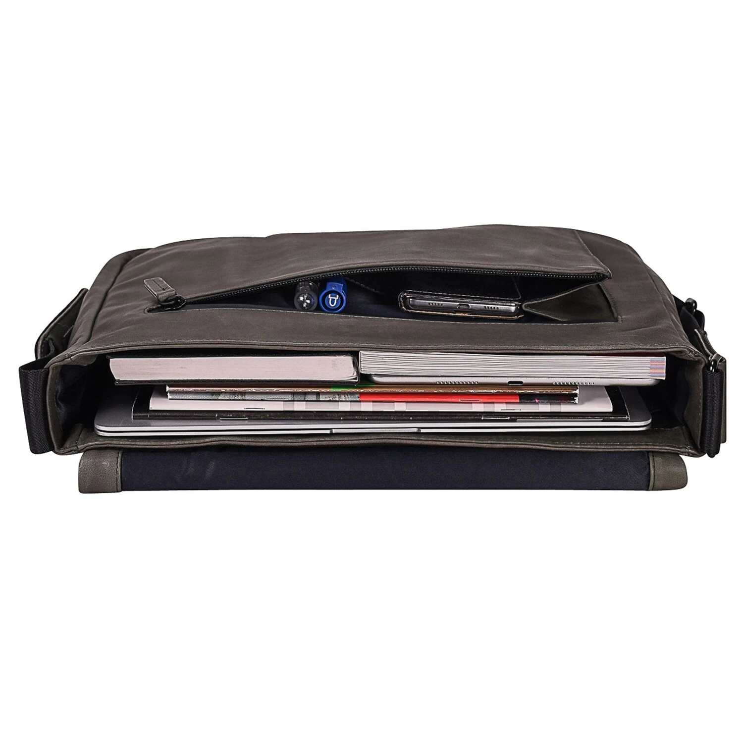 Leonhard Heyden Den Haag Messenger Leder 37 Cm Laptopfach 3 Leonhard Heyden Den Haag Messenger Leder 37 Cm Laptopfach – Bild 3