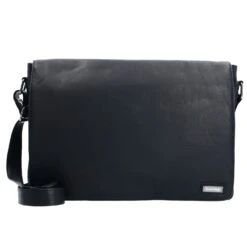 Black Nappa Messenger Leder 38 Cm